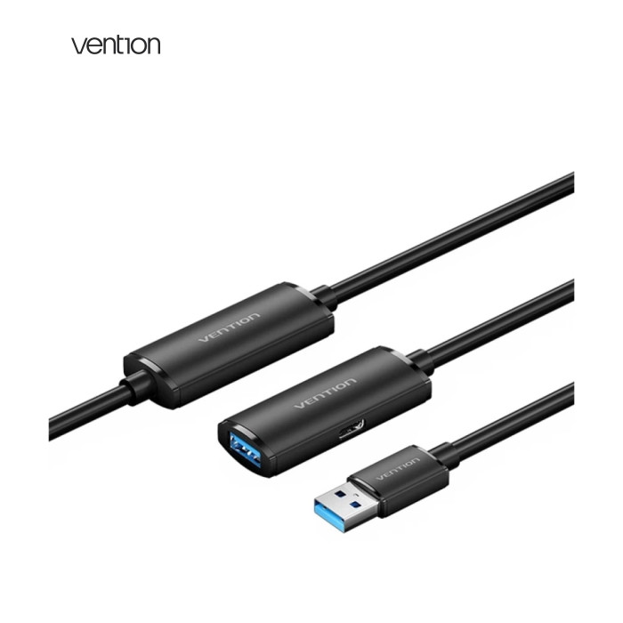 Дата кабель USB 3.0 AM/AF 5.0m Active black Vention (CBMBJ)