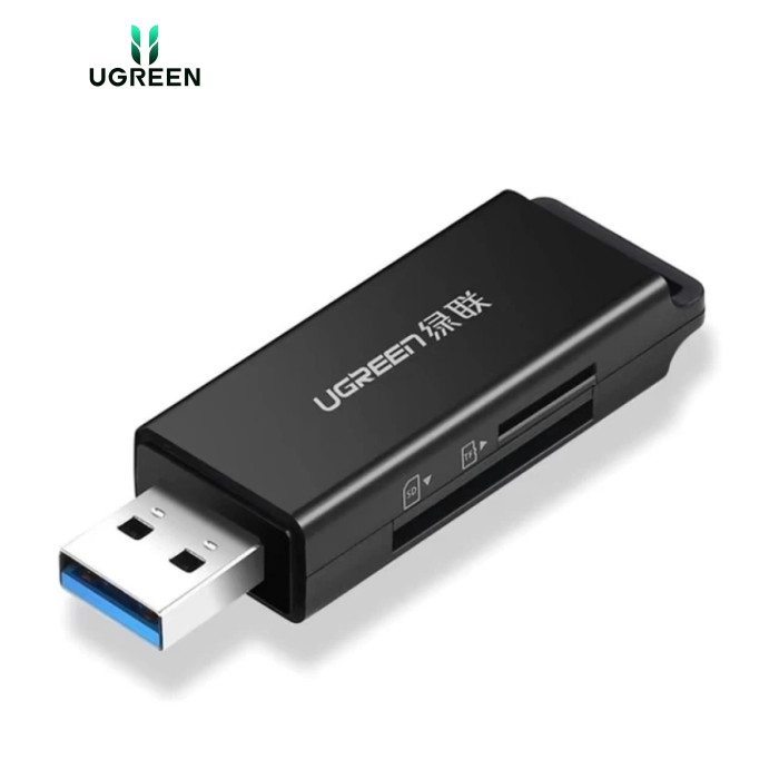 Считыватель флеш-карт Ugreen USB 3.0 to SD/TF CM104 black (40752)