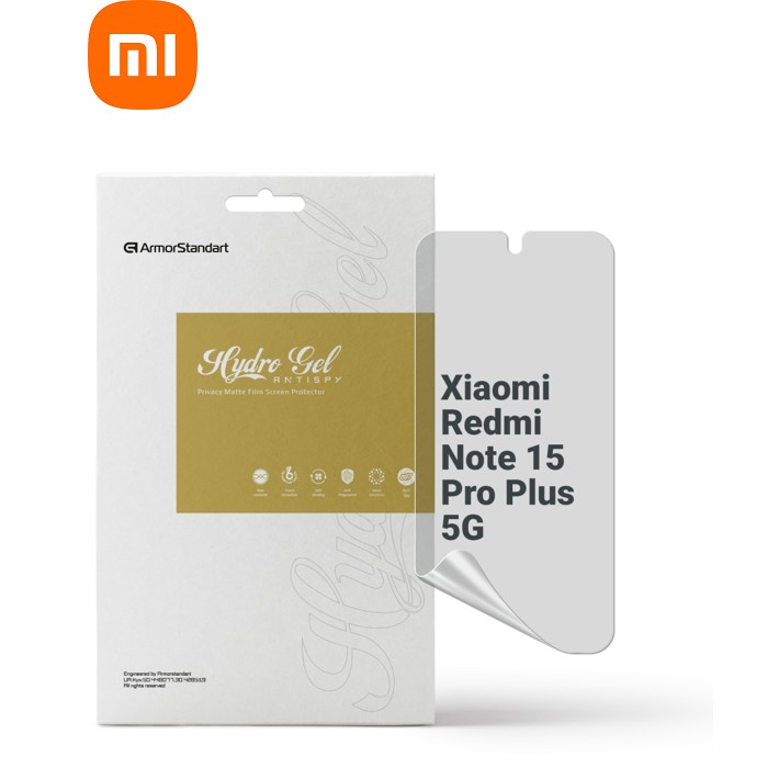 Плівка захисна Armorstandart hydrogel Anti-spy Xiaomi Redmi Note 15 Pro Plus 5G (ARM89651)