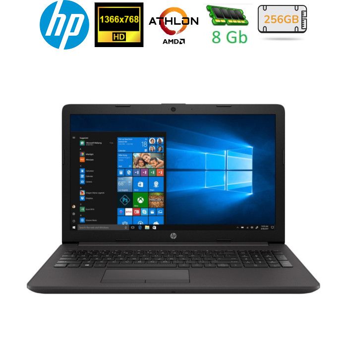 Б/В Ноутбук HP 255 G7 15.6" HD TN / AMD Athlon 3050U / DDR4 8 GB / SSD 128 Gb Sata Intel/ AMD Radeon Vega 3 / Win10 (аккум 90%)