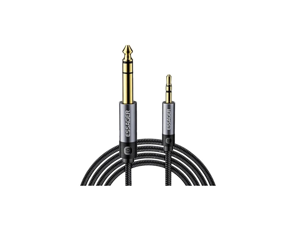 Кабель мультимедійний 3.5mm M to 6.5mm M 1.2m Essager (EYPMM-XL0G-P)