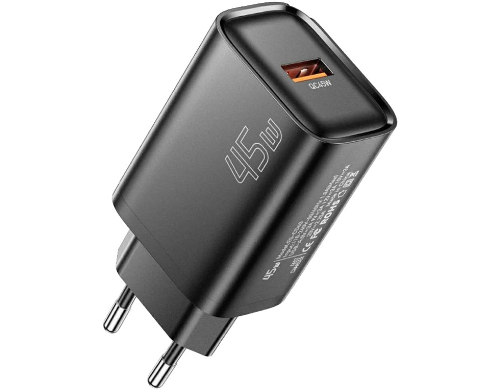 Зарядний пристрій Essager USB-A QC3.0 45W black (ECT45W-RPB01-Z)
