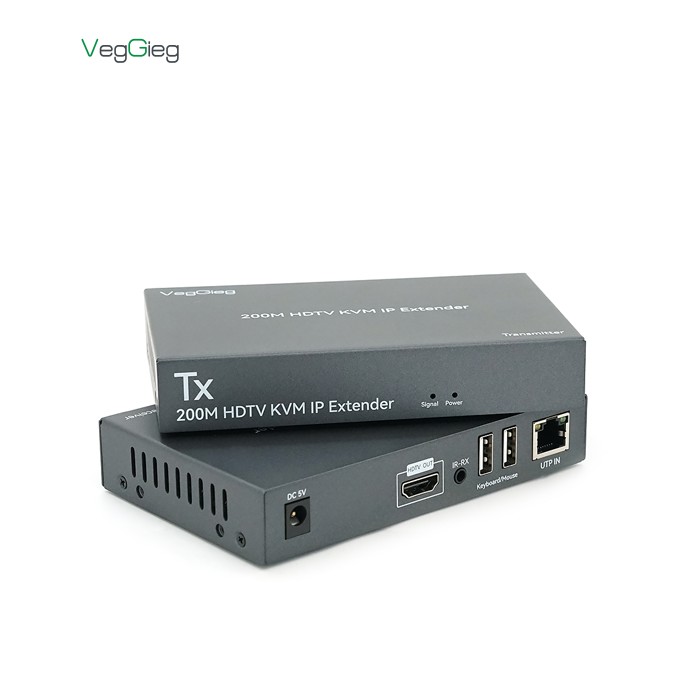 Активний VEGGIEG V-HD011 KVM HDMI 2*1 спліттер 120m, HDMI1.4 / HDCP2.0, USB & Audio Support, Grey, Box