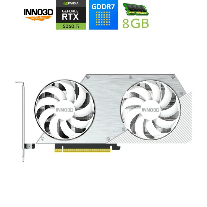 GeForce RTX5060 Ti Inno3D TWIN X2 OC WHITE, 8GB GDDR7, 128bit, PCI Express 5.0