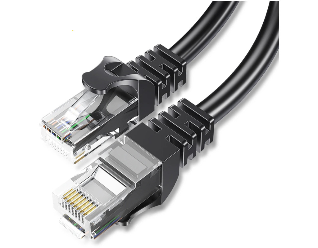 Патч-корд 15м UTP cat 6 RJ45 TopSpeed Ethernet Round Cable Black Essager (EXCWXY-JSE01)