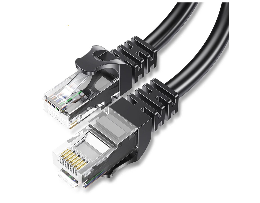 Патч-корд 3м UTP cat 6 RJ45 TopSpeed Ethernet Round Cable Black Essager (EXCWXY-JSC01)