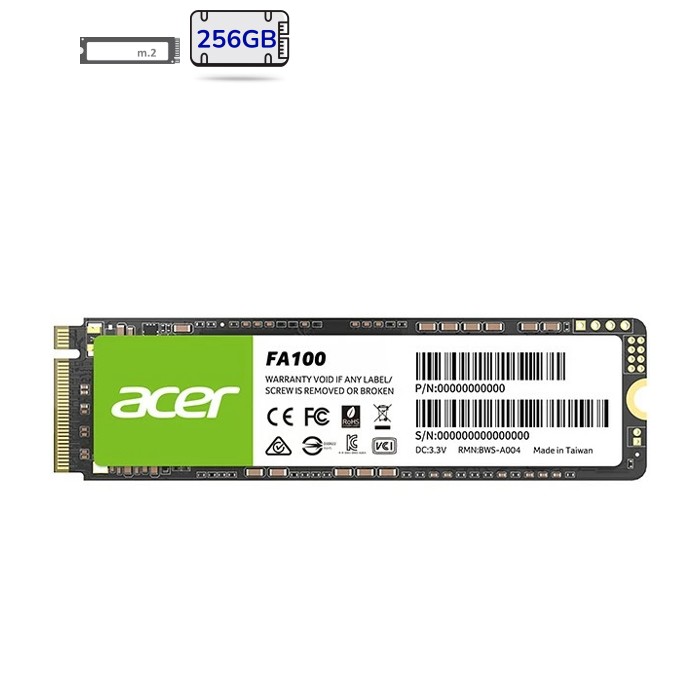 SSD 256Gb Acer FA100 M.2 2280 NVMe 1.4 PCIe Gen 3x4 3D NAND, Retail