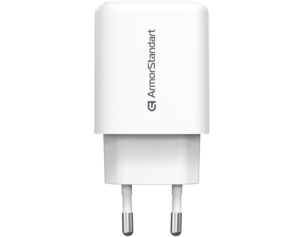 Зарядное устройство Armorstandart 1xUSB-C + 1xUSB 25W GaN white (ARM89532)