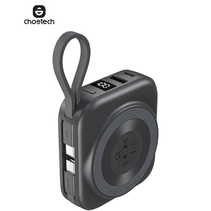 УМБ Choetech Magnetic Wireless 10000mAh 22,5W PD USB-A,USB-C,build USB-C,Apple Watch charger