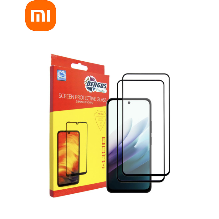 Стекло защитное Dengos Xiaomi Redmi 15 4G Black 2 pcs (DG-TG2P-90)