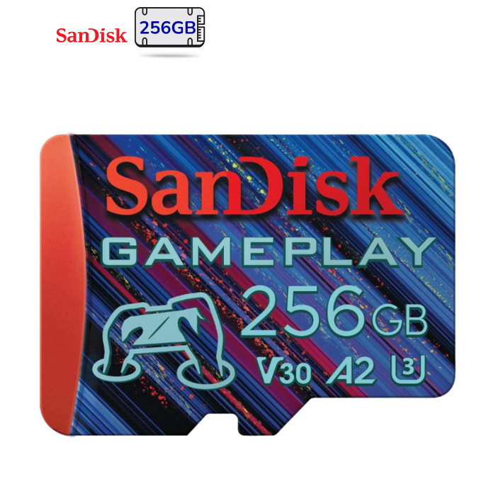 Карта пам'яті SanDisk 256GB microSDXC class 10 UHS-I U3 V30 A2 GamePlay (SDSQXAV-256G-GN6XN)