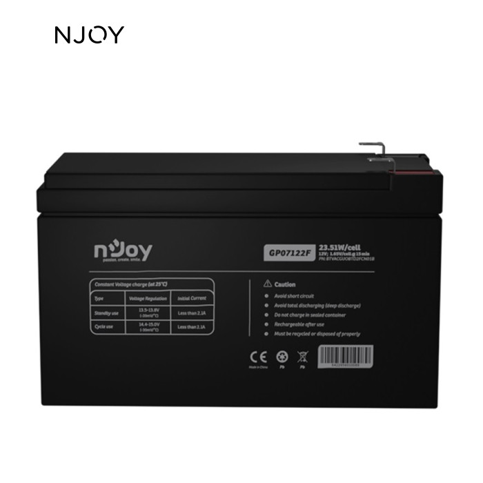 Батарея к ИБП nJoy 12V 7Ah (BTVACGUOBTD2FCN01B) AGM (GP07122F)