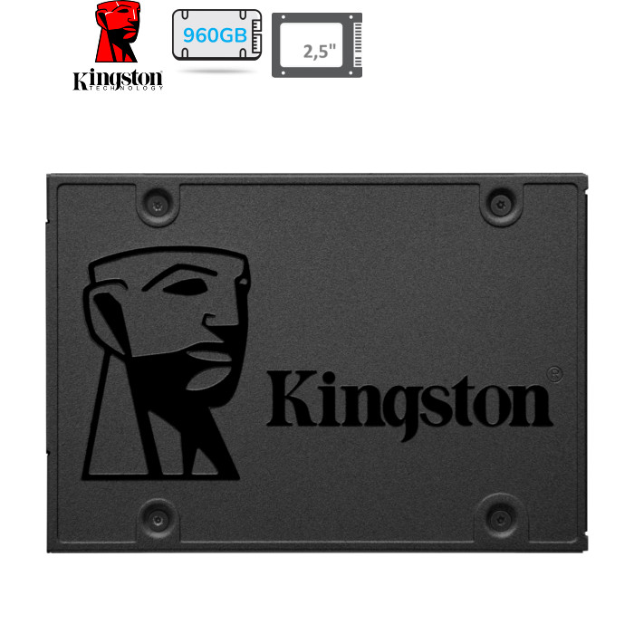 Накопитель SSD KINGSTON A400 960G SATA 6Gb/s, 500Mb/s (SATA 6 Gb/s), 450Mb/s (SATA 6 Gb/s), 1.0 млн. часов, 100 x 69.9 x 7 мм, 57 г, SA400S37/960G