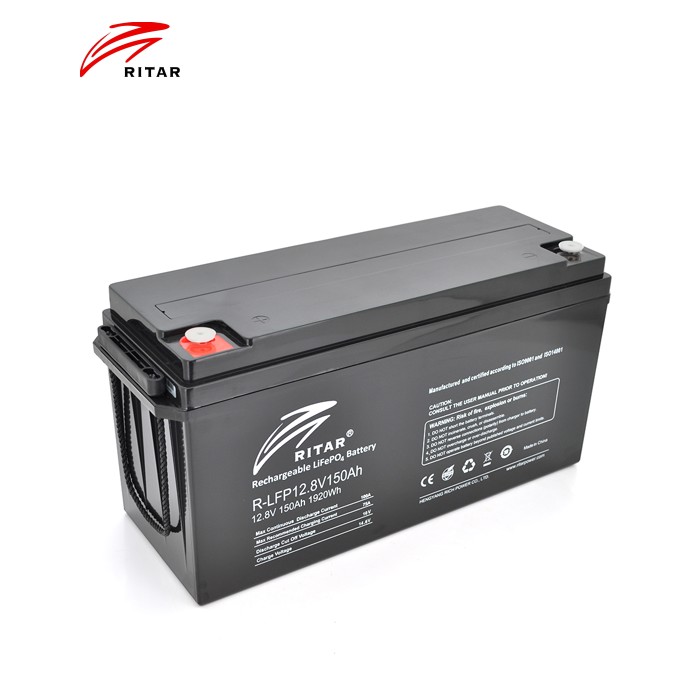 Акумуляторна батарея з bluetooth Ritar LiFePO4 12,8V 150Ah 1920Wh BMS75A@4S (483 x 170 x241) Q1