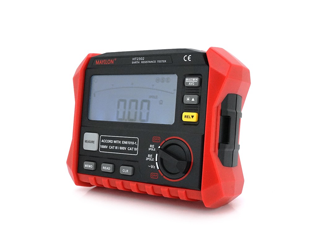 Тестер опору ізоляції Mayilon HT-2302: R 0-4k&Omega;, V 0-200В, REL, Hold, Max / Min / Avg, 190x140x70 мм, 0,586 кг