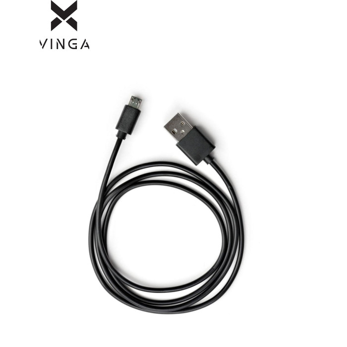 Дата кабель USB 2.0 AM to Micro 5P PVC 1m black Vinga (VCPDCM1BK)