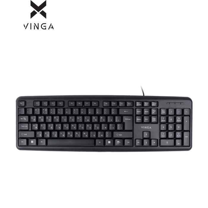 Клавиатура Vinga KB110BK мембранна, USB, чорная