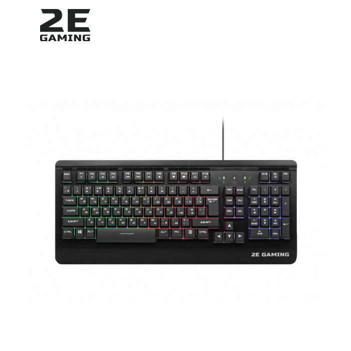 Клавиатура 2E KG320 LED USB Black Ukr (2E-KG320UB) Тип - проводная, с подсветкой, конструкция - мембранная, интерфейс подключения - USB, черный