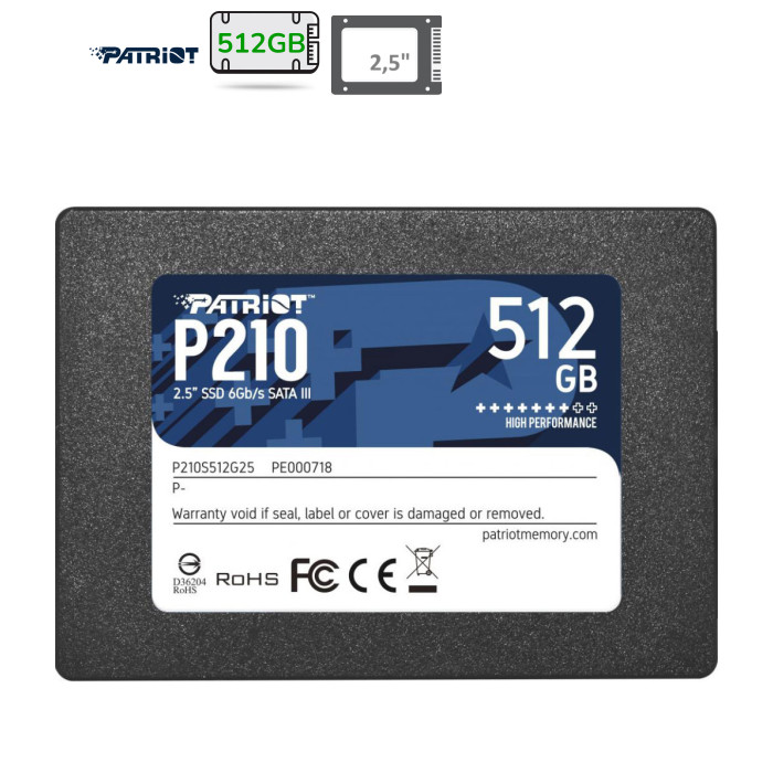 Накопичувач SSD 2.5" 512GB Patriot (P210S512G25)