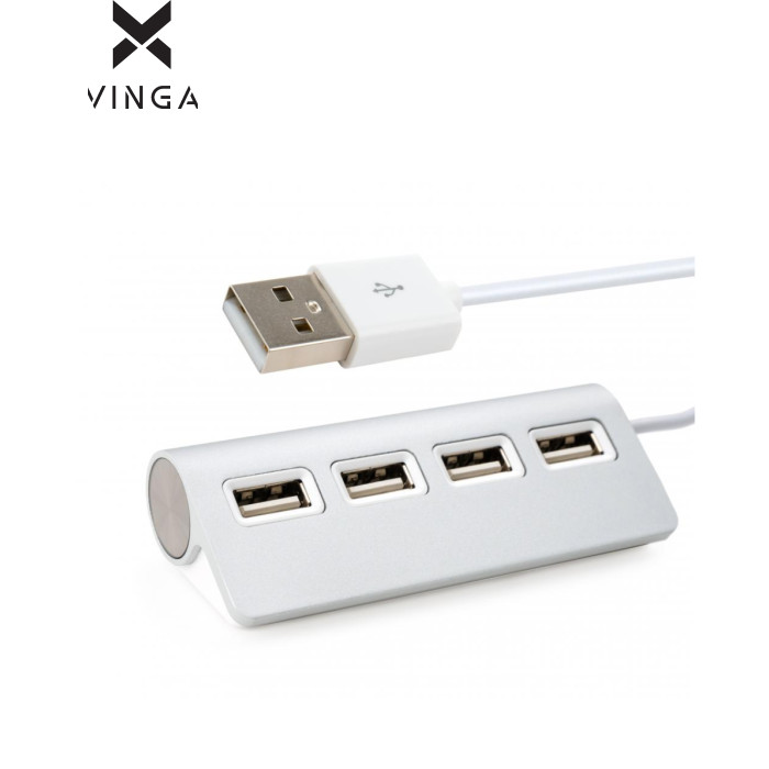 Концентратор Vinga USB 2.0 to 4*USB2.0 metal (VCPH2USB4)