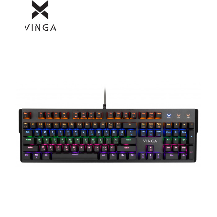 Клавиатура Vinga KBGM160 LED Outemu Blue USB Black (KBGM160 Black)
