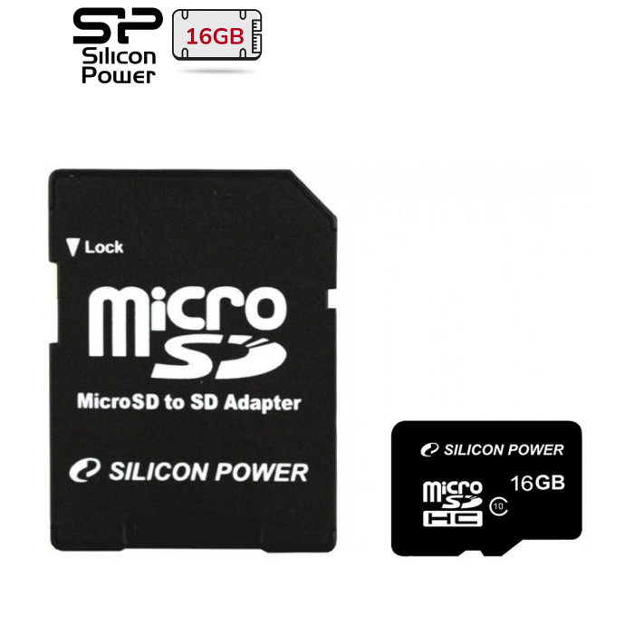 Карта памяти Silicon Power 16Gb MicroSD class 10 (SP016GBSTH010V10SP)