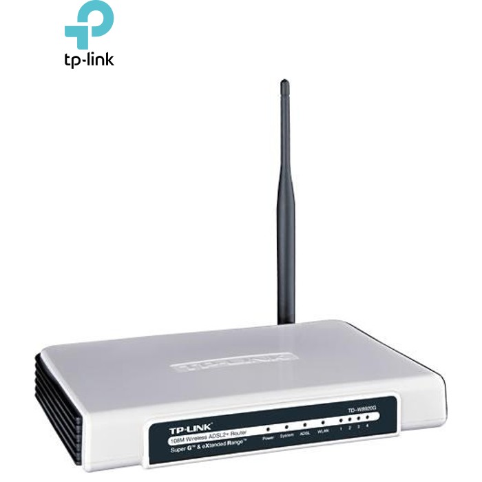 Б/В Модем + Точка доступу TP-Link TD-W8920G Wi-Fi + ADSL2+ модем+ точка доступу, 802.11g, 108 Мбіт/с, роутер, firewall, DHCP-сервер, VPN Endpoint, SNMP, WPA, WPA 2, 802.1 x, комутатор 4xLAN