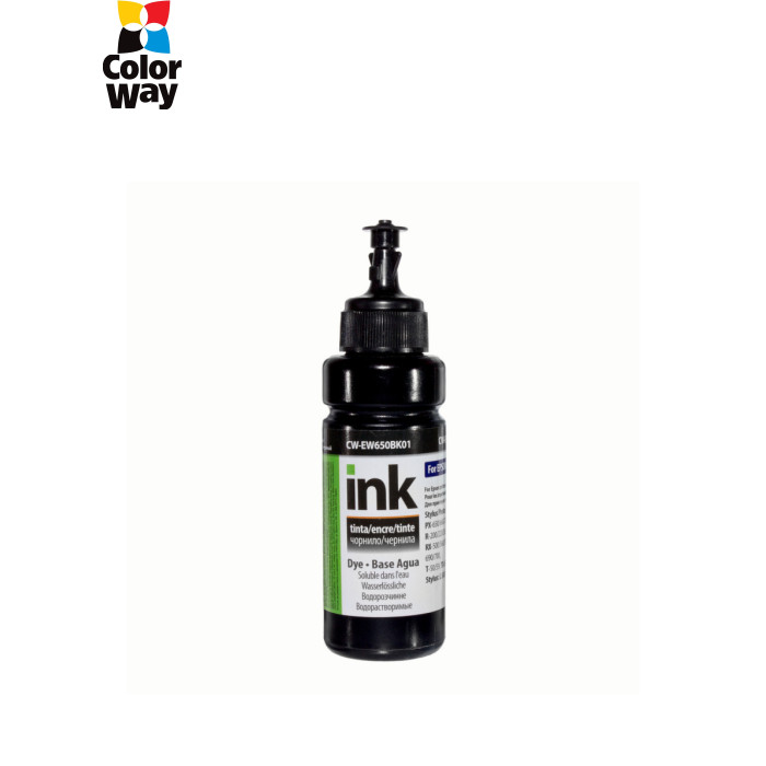 Чернила ColorWay Epson SP R270/290 RX500 TX650 Black (CW-EW650BK01)