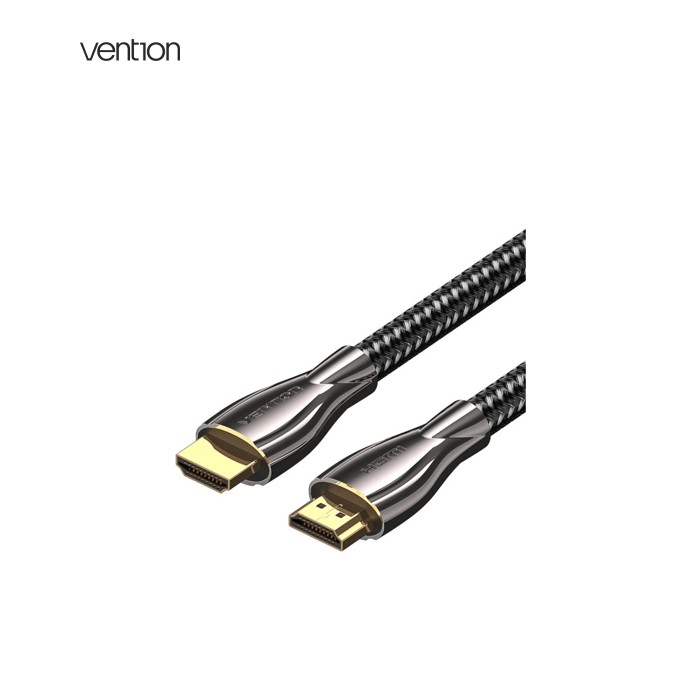 Кабель мультимедійний HDMI M to HDMI M 0.5m V2.0 4K60Hz braided zinc alloy black Vention (ALMBD)