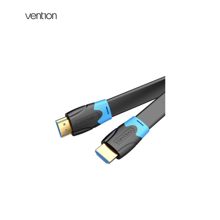 Кабель мультимедійний HDMI M to HDMI M 3.0m V2.0 4K60Hz PVC flat black Vention (AAKBI)