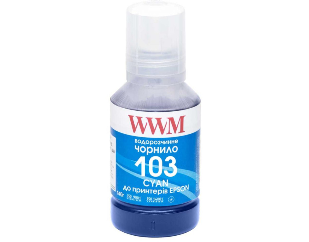 Чорнило WWM EPSON L3100/3110/3150 140г Cyan (E103C)