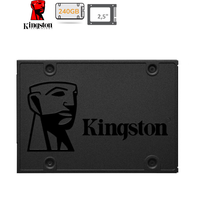 Накопитель SSD KINGSTON A400 240G SATA 6Gb/s, 500Mb/s (SATA 6 Gb/s), 350Mb/s (SATA 6 Gb/s), 1.0 млн. часов, 100 x 69.9 x 7 мм, 57 г, (SA400S37/240G)