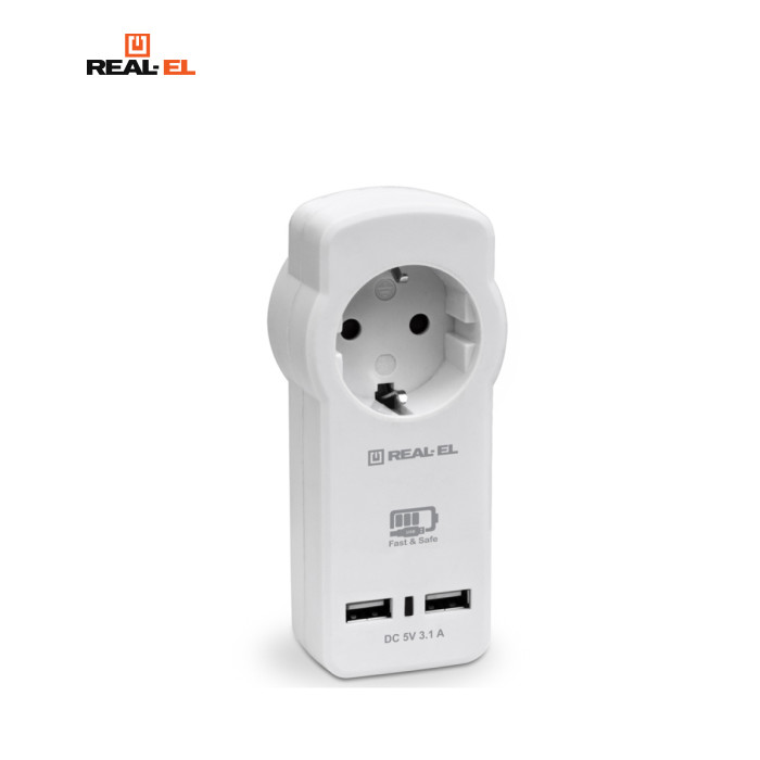 Зарядное устройство REAL-EL 2*USB 15W (CS-30)