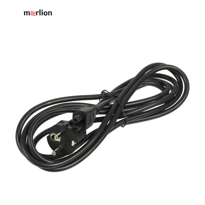 Кабель живлення C5 1.2m 0.75mm2 Merlion (PC-186 CEE7/7-IECC5CCA12)