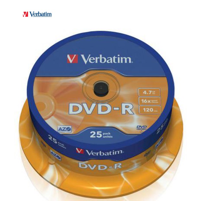 Диск DVD Verbatim 4.7Gb 16X CakeBox 25шт (43522)