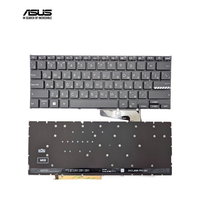 Клавіатура для ASUS X1404 X1404ZA X1404VA X1404VAP M1404 (RU Black з підсвіткою)