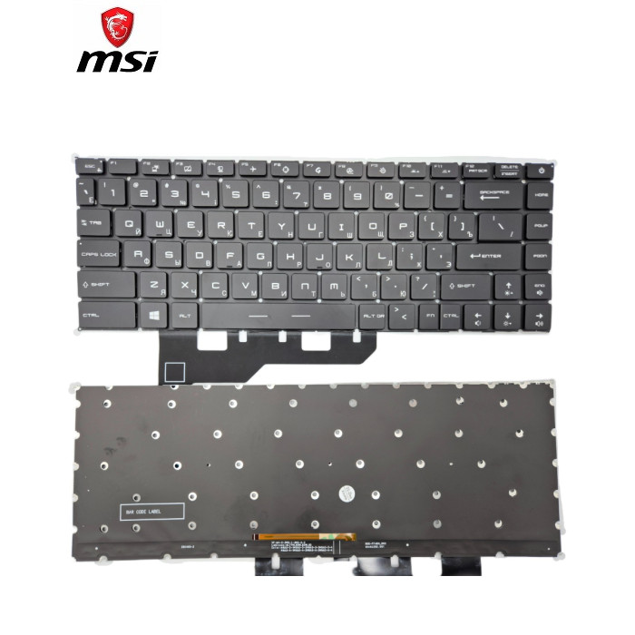 Клавіатура для MSI GE66 Raider MS-1541 GS66 GP66 Stealth MS-16V (RU Black з підсвіткою)