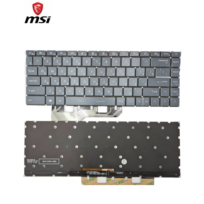 Клавіатура для MSI GE66 Raider MS-1541 GS66 GP66 Stealth MS-16V (RU Gray з підсвіткою)