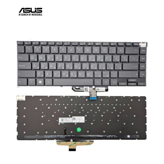 Клавіатура для ASUS Zenbook 14X UX5400 UX5400E UX5400EA UX5400EG (RU Black з підсвіткою)