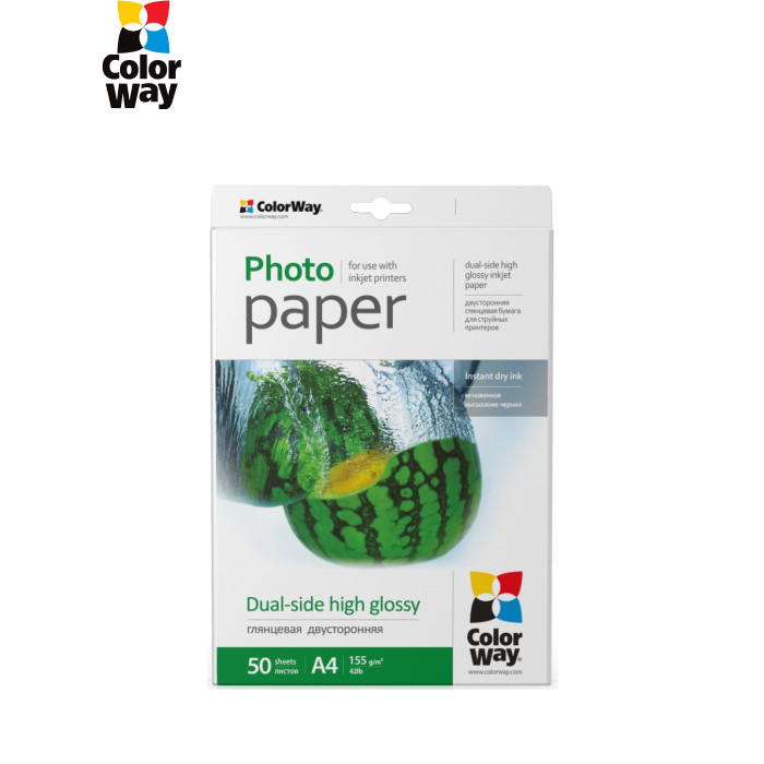 Фотобумага ColorWay A4 155г Glossy 50ст. (PGD155050A4)