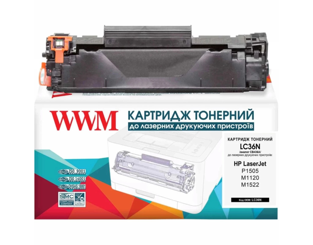 Картридж WWM для HP LJ P1505/M1120/1522 (LC36N)