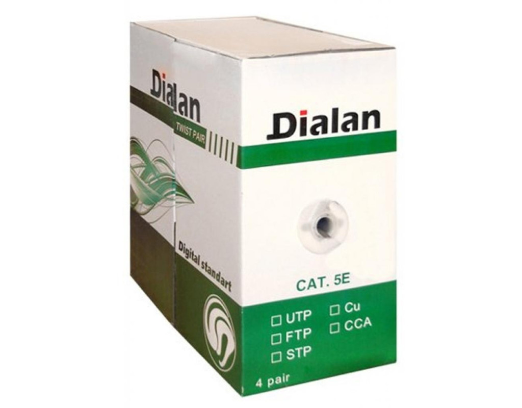 Кабель мережевий Dialan FTP 305м КНПЭ 4*2*0,50 [СU] ПВХ+ПЭ, Black (10563)