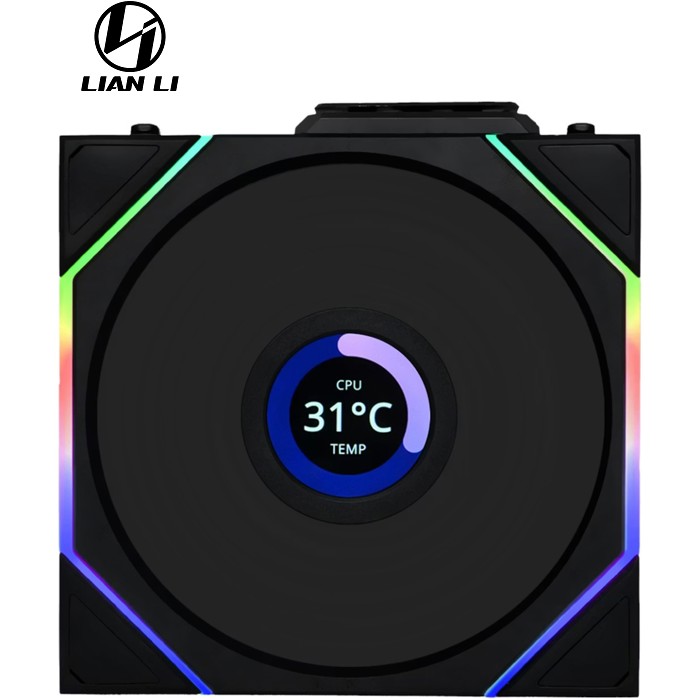 Кулер для корпуса Lian Li UNI Fan TL WIRELESS LCD 120-1, Black (G99.12TLLCD1W1B.00)
