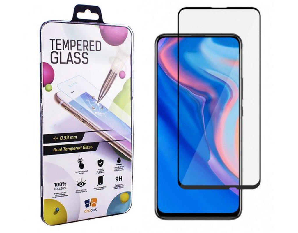 Стекло защитное Drobak Honor 9 X Black Full Cover Full Glue (440910)