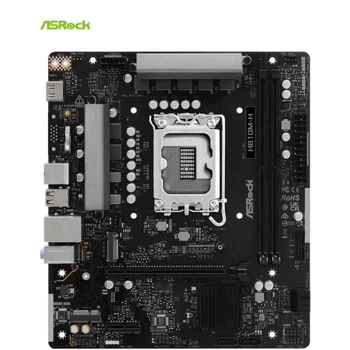 AsRock H810M-H (1851/H810, 2*DDR5, PCIex16, HDMI, 4xSATA, M.2, Glan, 7.1ch, mATX)