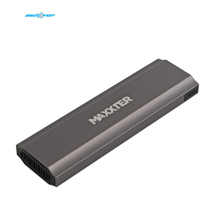 Карман внешний Maxxter USB-C USB 3.1 Gen2 M.2 NVMe 10Gbps gray (EHDE-2280S-02)