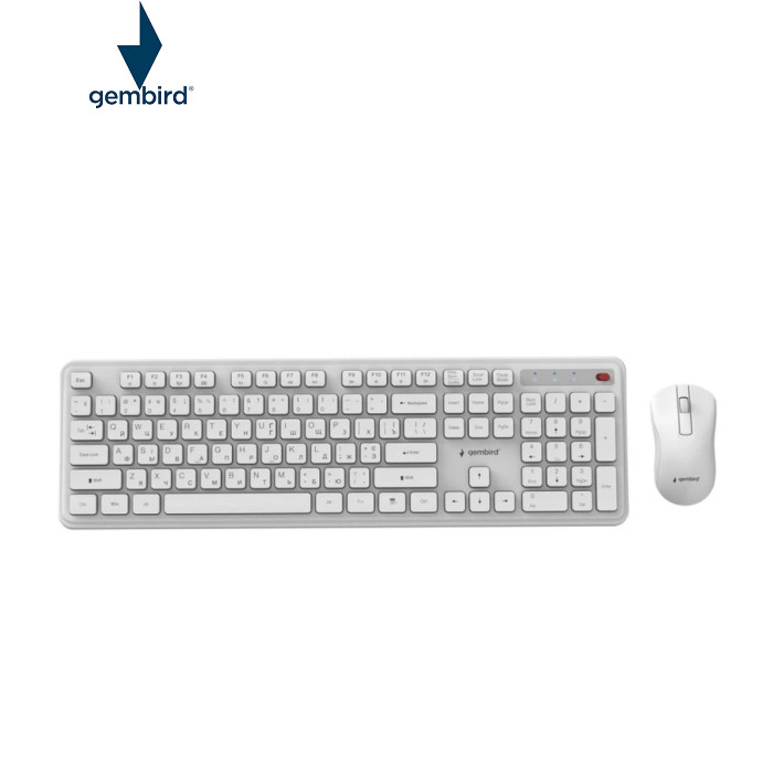 Комплект Gembird Slim Pro Business Wireless White (KBS-WPS-01-W-CYRL)