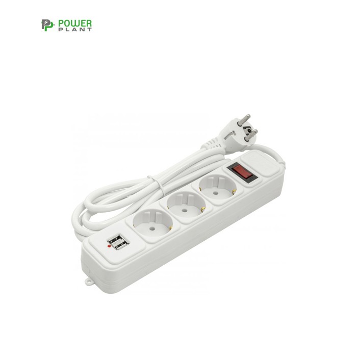 Мережевий фільтр живлення PowerPlant 1.8 м, 3 розетки, USB ( PPSA10M18S3U ) (PPSA10M18S3U)