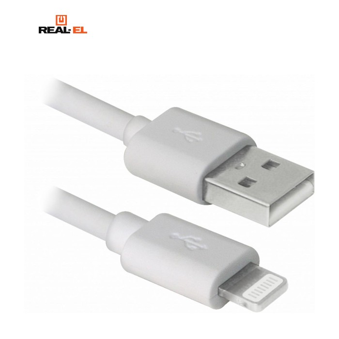 Дата кабель USB 2.0 AM to Lightning 2.0m MFI TPE White REAL-EL (EL123500056)