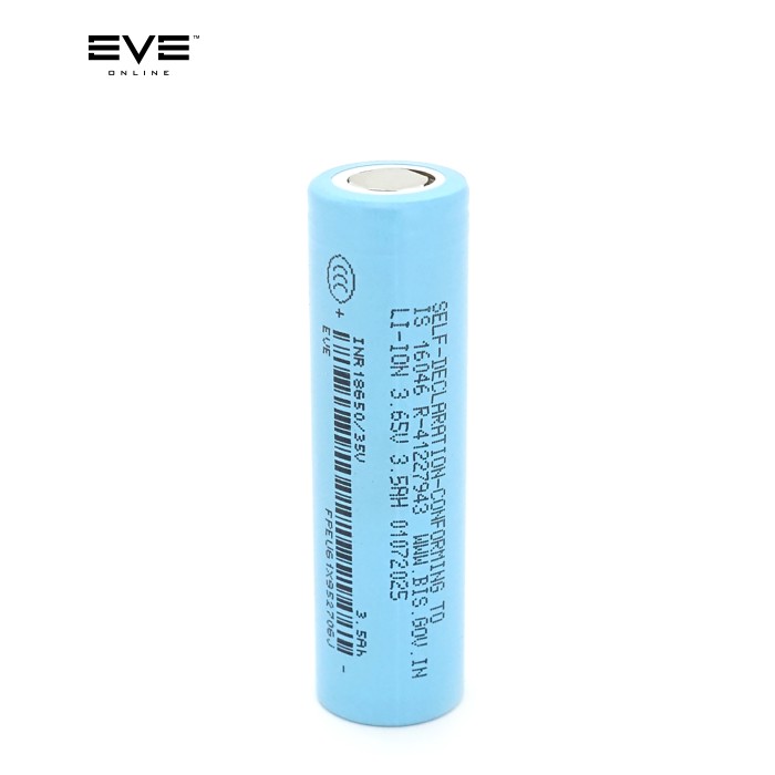Акумулятор 18650 Li-Ion EVE 3500mAh 35V 3c 3.5A, 4.2 / 3.6 / 2.5V, Blue